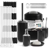 9-Piece Black Bathroom Accessory Set – Complete Décor Kit With Toothbrush Holder & More