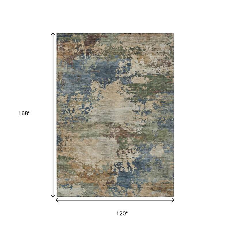 HomeRoots Abstract Transitional Rectangle Outdoor Rug
