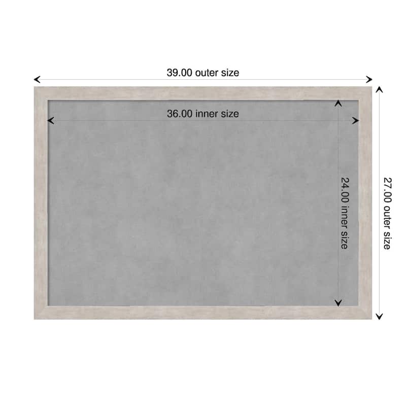 Amanti Art Marred Silver Framed Magnetic Board - Board Size 36x24