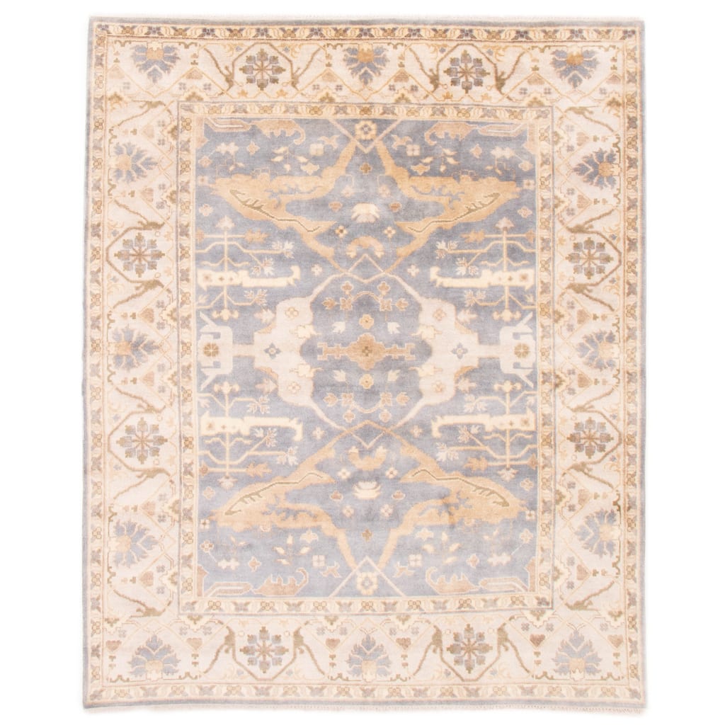 ECARPETGALLERY Hand-knotted Royal Oushak Dark Grey Wool Rug - 8'1 x 9'10