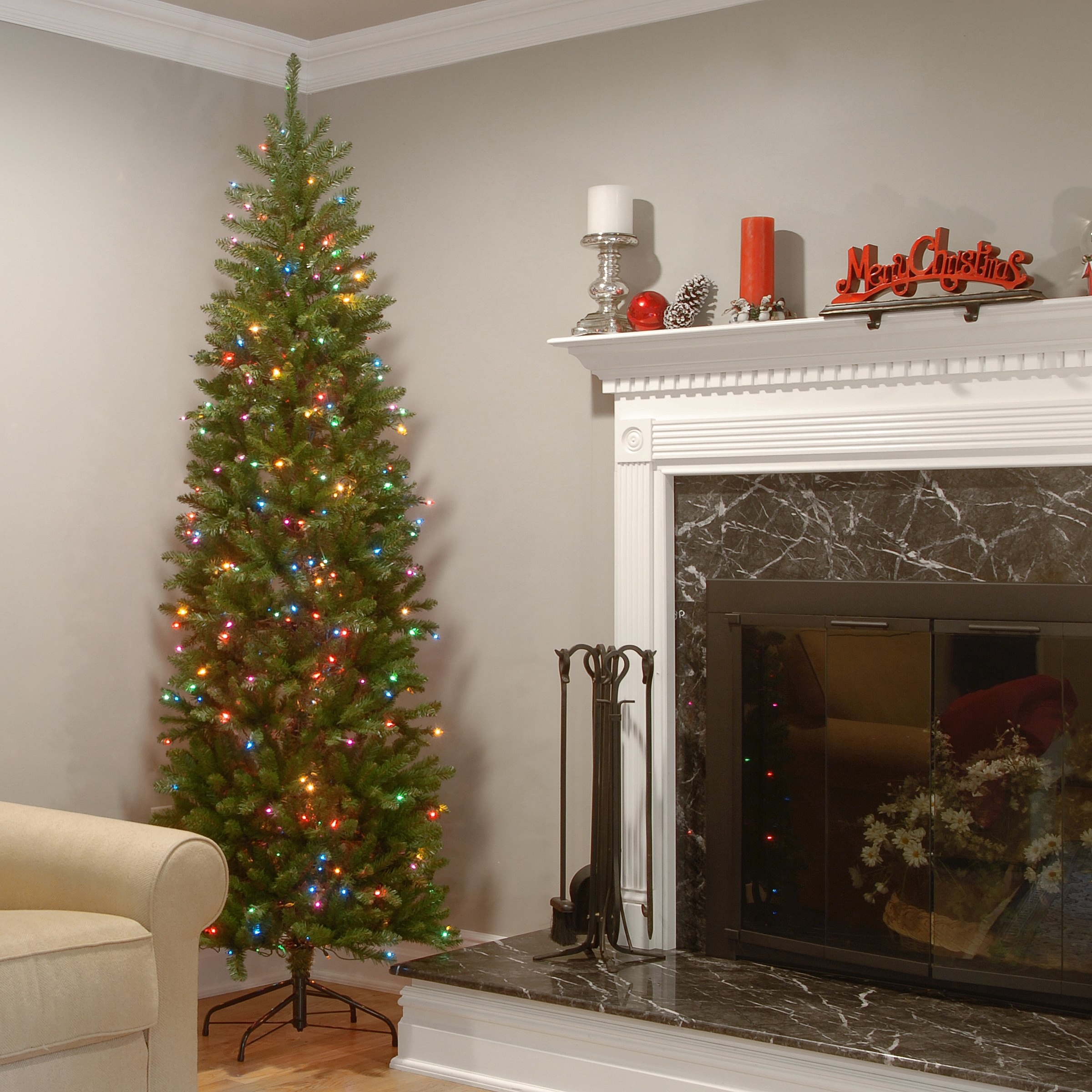 National Tree Company 7.5 ft.Kingswood Fir Pre-lit Pencil Tree - 7.5 Foot