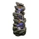 preview thumbnail 7 of 11, Outdoor LED 4-tier Stacked Rock Water Fountain