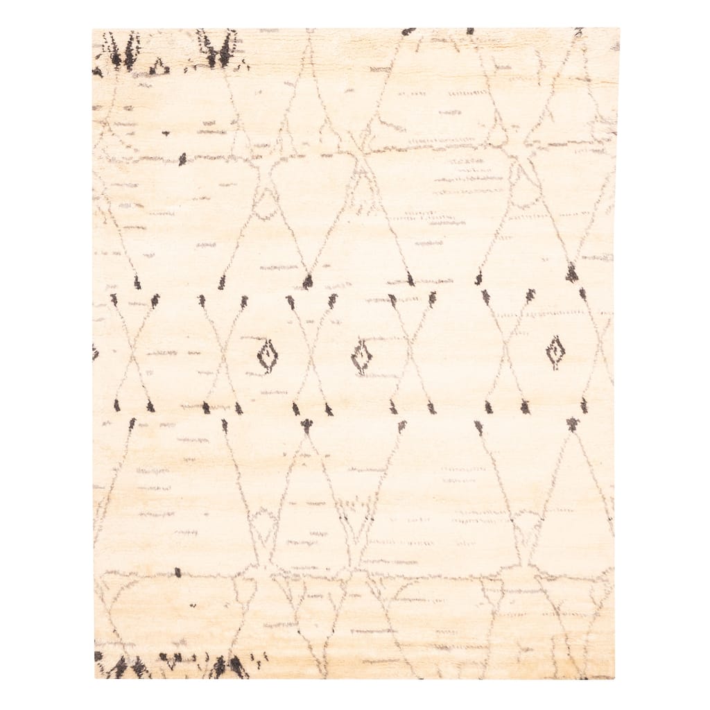 ECARPETGALLERY Hand-knotted Tangier Cream Wool Rug - 7'10 x 10'0