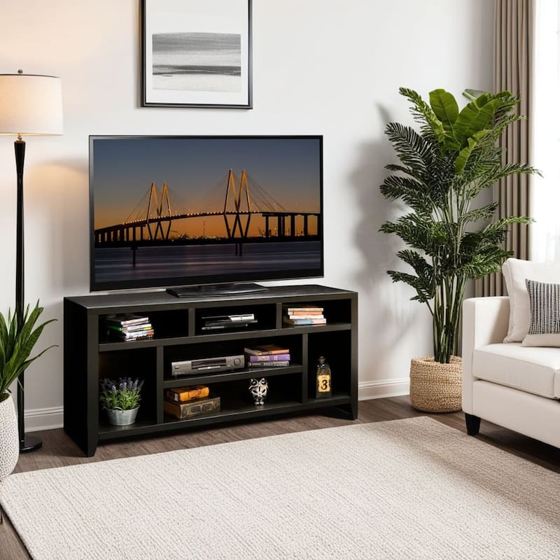 Bridgevine Home Urban Loft 66 inch TV Stand Console for TVs up to 80 inches, No Assembly Required, Mocha Finish - Mocha