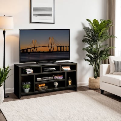 Bridgevine Home Urban Loft 66 inch TV Stand Console for TVs up to 80 inches, No Assembly Required, Mocha Finish