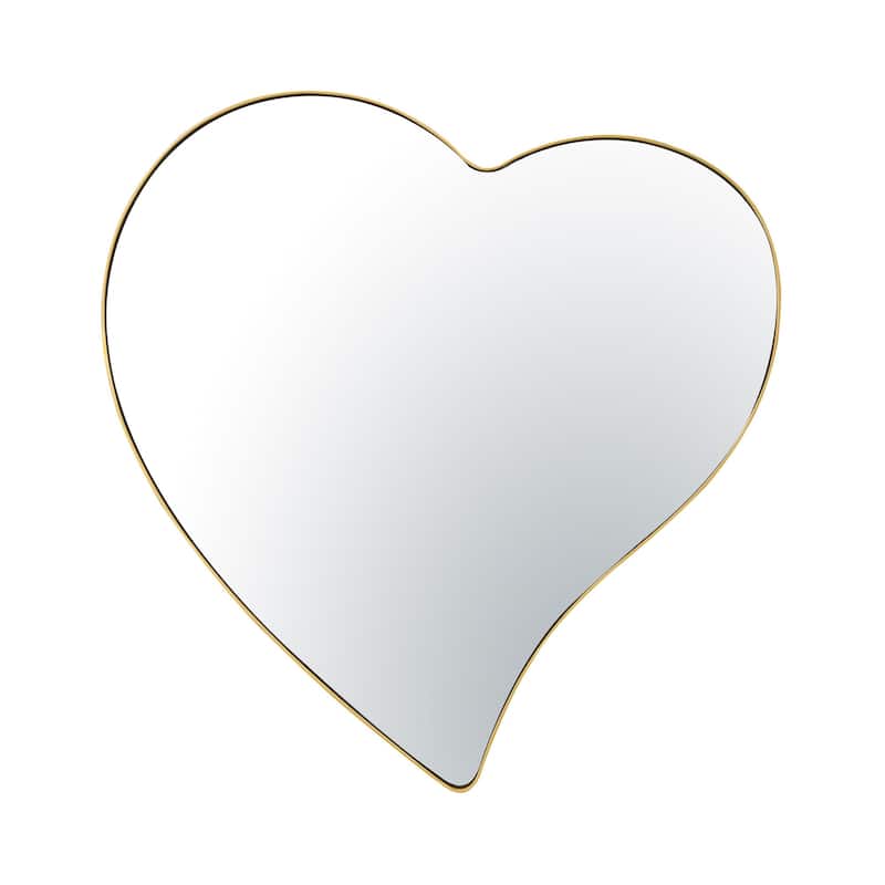 Who Do Ya Love 30x30 Framed Heart Mirror - Gold