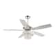 52-inch Modern 4-light Crystal Shade Ceiling Fan with Remote - 52-in