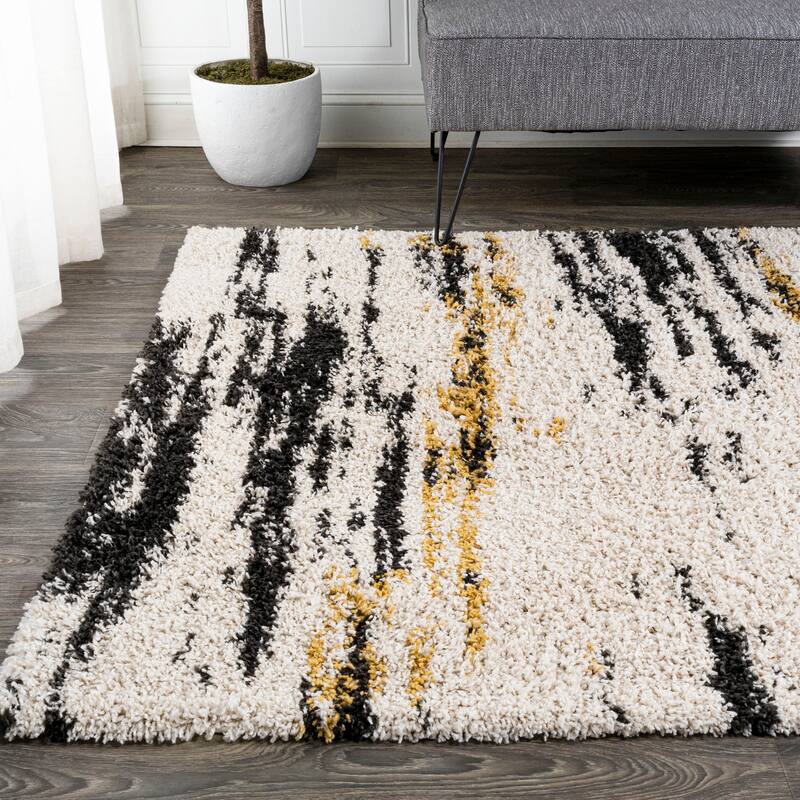 JONATHAN Y Soller Modern Bold Strie' Shag Area Rug