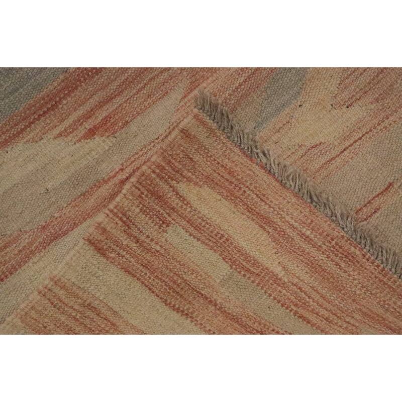 Hand Woven Oriental 100% Wool Carpet Southwestern Modern Oranges & Rust Kilim Area Rug - 7' 10'' X 4' 9''