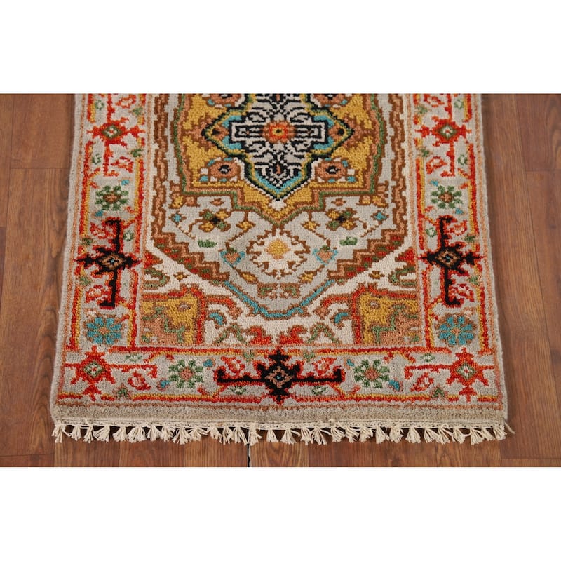 Geometric Heriz Serapi Oriental Accent Rug Handmade Wool Carpet - 2'0" x 3'0"