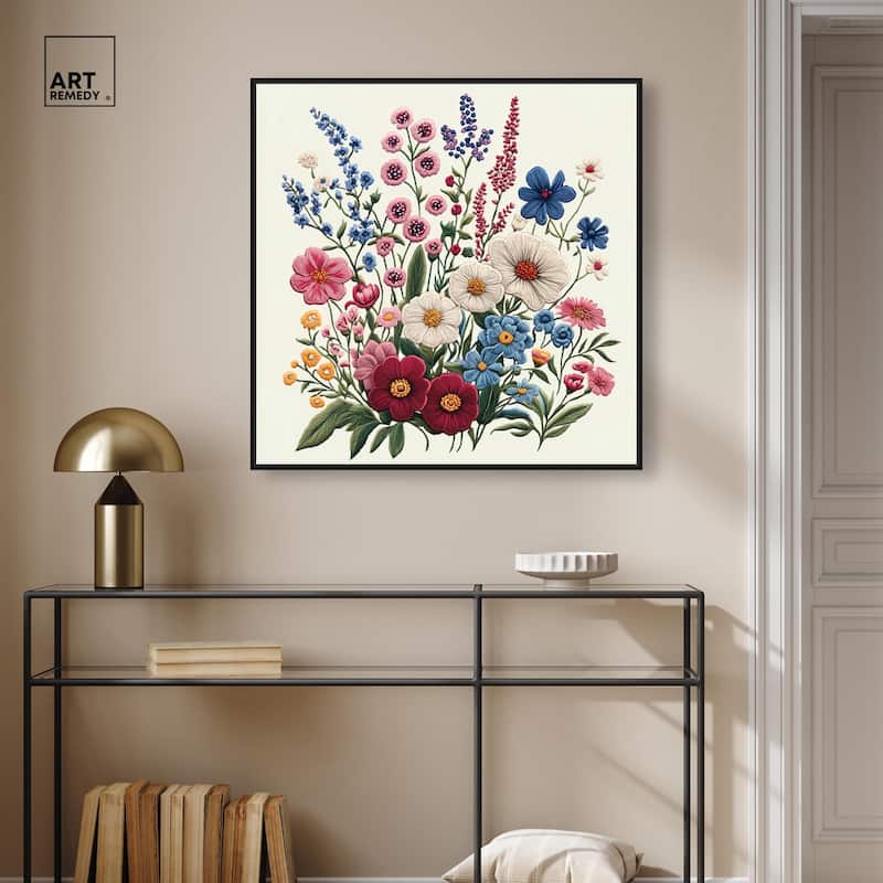 Wildflower Weave Canvas by Art Remedy