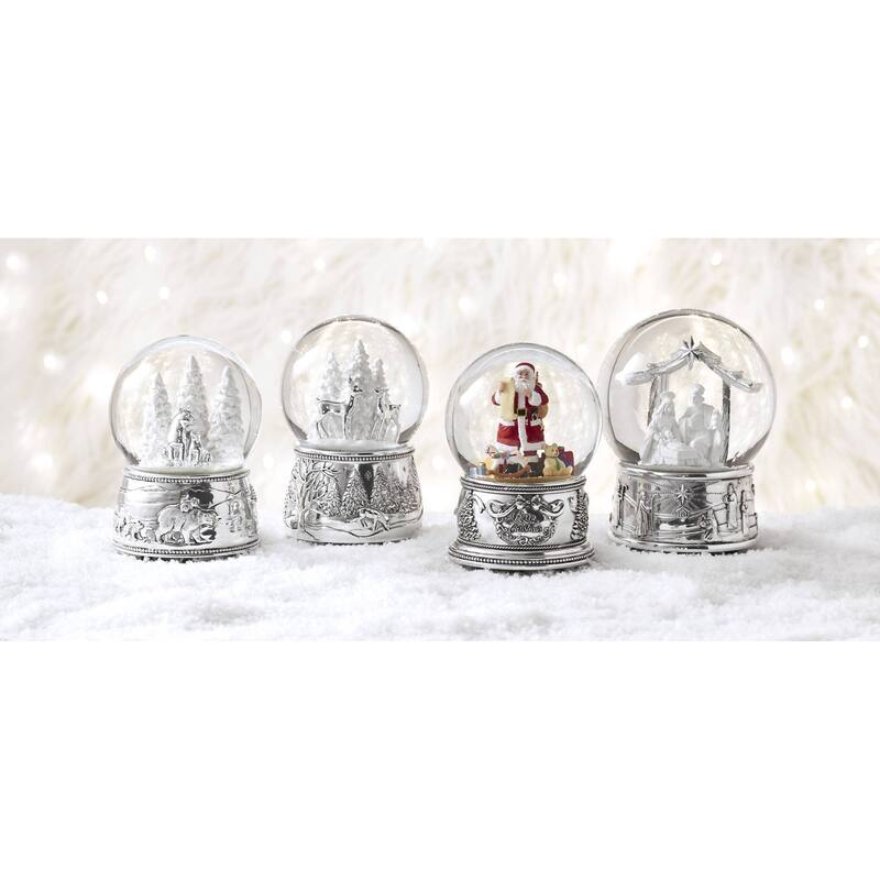 Reed And Barton Winter Traditions Santa Musical Snow Globe