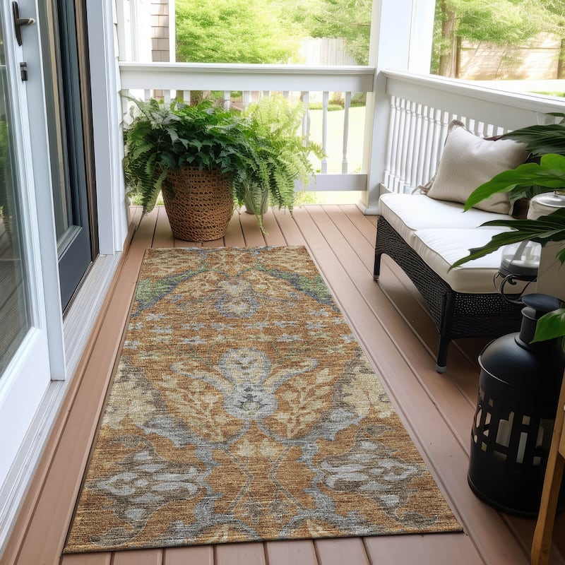 Machine Washable Indoor/ Outdoor Traditional Craftsman Chantille Rug
