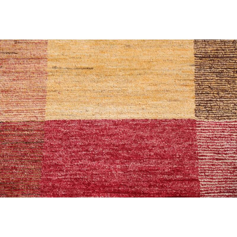 Modern Gabbeh Kashkoli Runner Rug Wool Hand-knotted Oriental Carpet - 2'6" x 14'10"