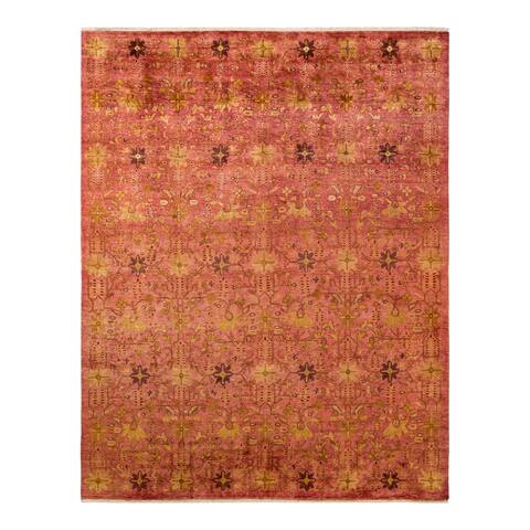 Eclectic, One-of-a-Kind Hand-Knotted Area Rug - Pink, 8' 0" x 10' 2" - 8' 0" x 10' 2"