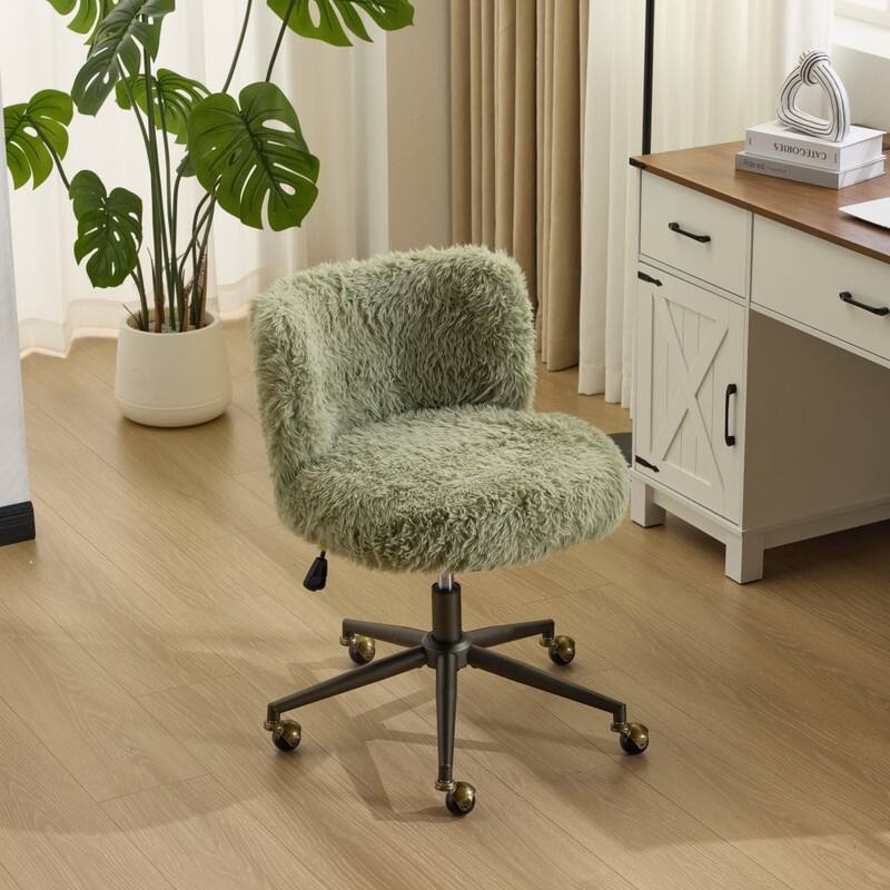 Plush Velvet Swivel Chair Antique Bronze Base With Wheels