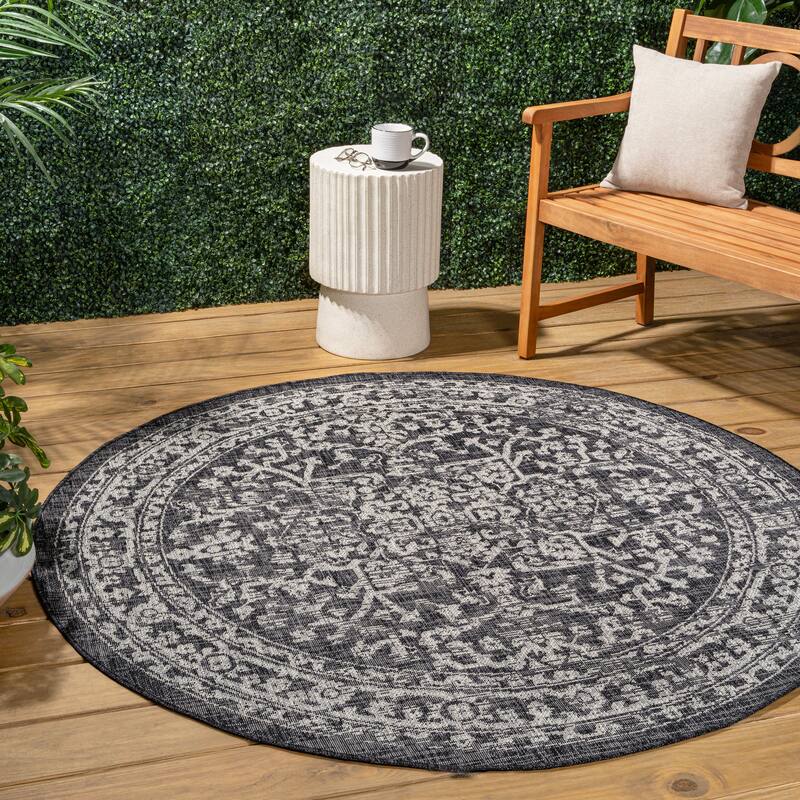 JONATHAN Y Medallion Textured Weave Indoor/Outdoor Area Rug