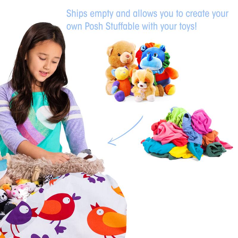 Kids Bean Bag Chair Cover Stuffed Animal Storage or Toy Organizer