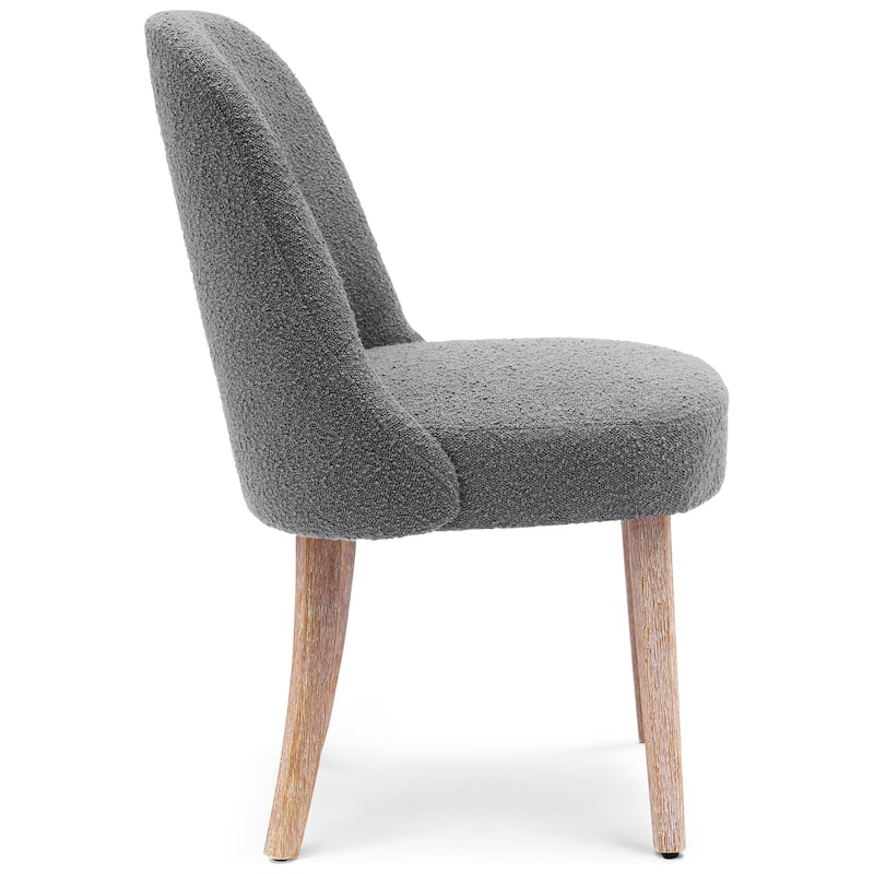 Boucle Polyester Upholstered Side Chair - Water/ Stain Resistant (Set of 2)