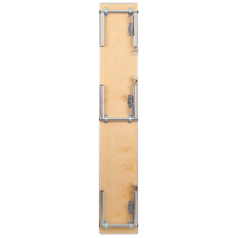 72" x 12" x 12" Birchwood Bar Top Riser with Silver Legs - 11.75"W x 72"D x 12"H - 11.75"W x 72"D x 12"H