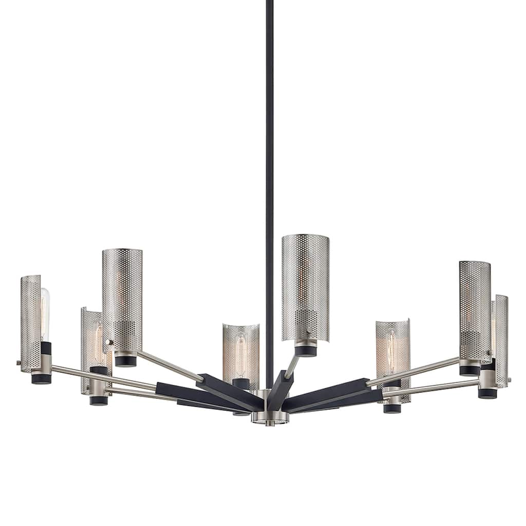 Pilsen 8-light Carbide Black with Satin Nickel Accents Chandelier