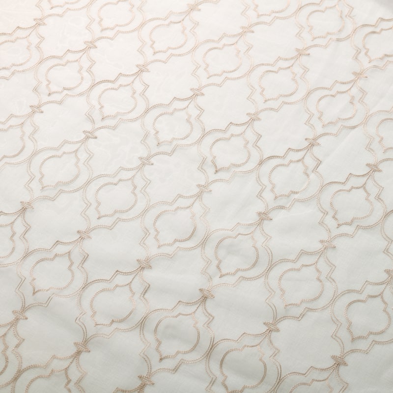Superior Embroidered Imperial Trellis Sheer Grommet Curtain Panel Pair