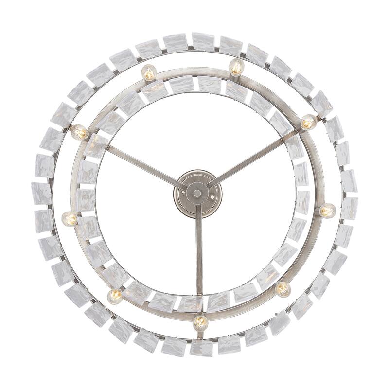 Golden Lighting Ciara 9-light Semi-Flush Mount in Peruvian Silver - Peruvian Silver - 9-Light Semi-Flush
