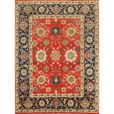Hand Knotted Oriental 100% Wool Carpet Traditional Floral Oranges & Rust Heriz (serapi) Area Rug - 10' 0'' X 8' 0''