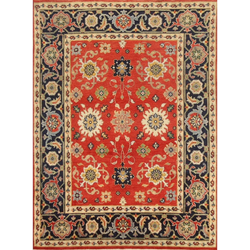 Hand Knotted Oriental 100% Wool Carpet Traditional Floral Oranges & Rust Heriz (serapi) Area Rug - 10' 0'' X 8' 0''