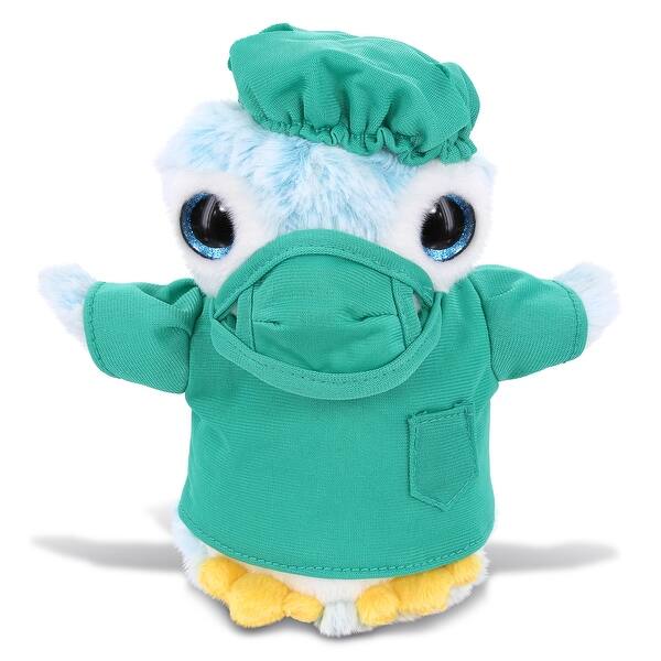 slide 2 of 6, DolliBu Blue Penguin Doctor Plush with Cute Scrub Uniform & Cap Outfit - 6 inches