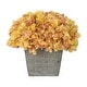 preview thumbnail 20 of 21, Faux Hydrangea in Grey Washed Wood Cube Planter