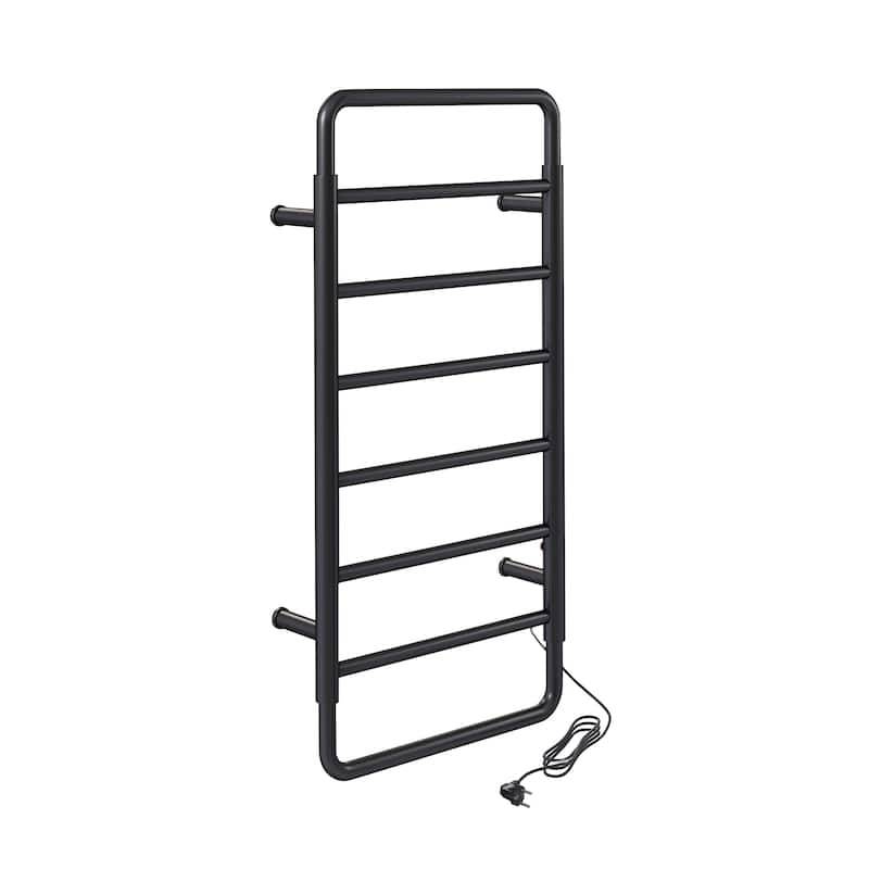 Ivy 8-Bar Electric Towel Warmer In Matte Black - 19.69" x 40.94" x 4.45"