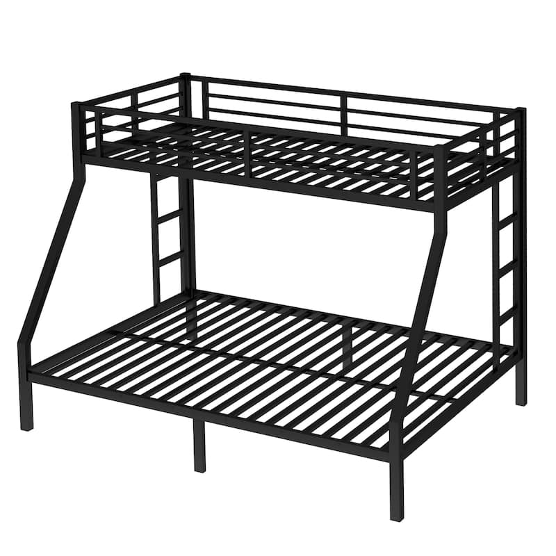 Metal Twin XL over Queen Bunk Bed for Teens and Adults with Storage