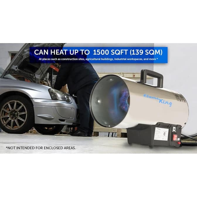 Flame King 60K BTU Portable Propane Forced Air Heater for Jobsites