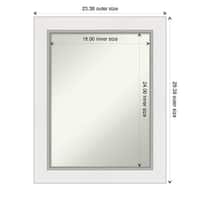 Non-Beveled Bathroom Wall Mirror - Eva White Silver Frame - Bed Bath ...