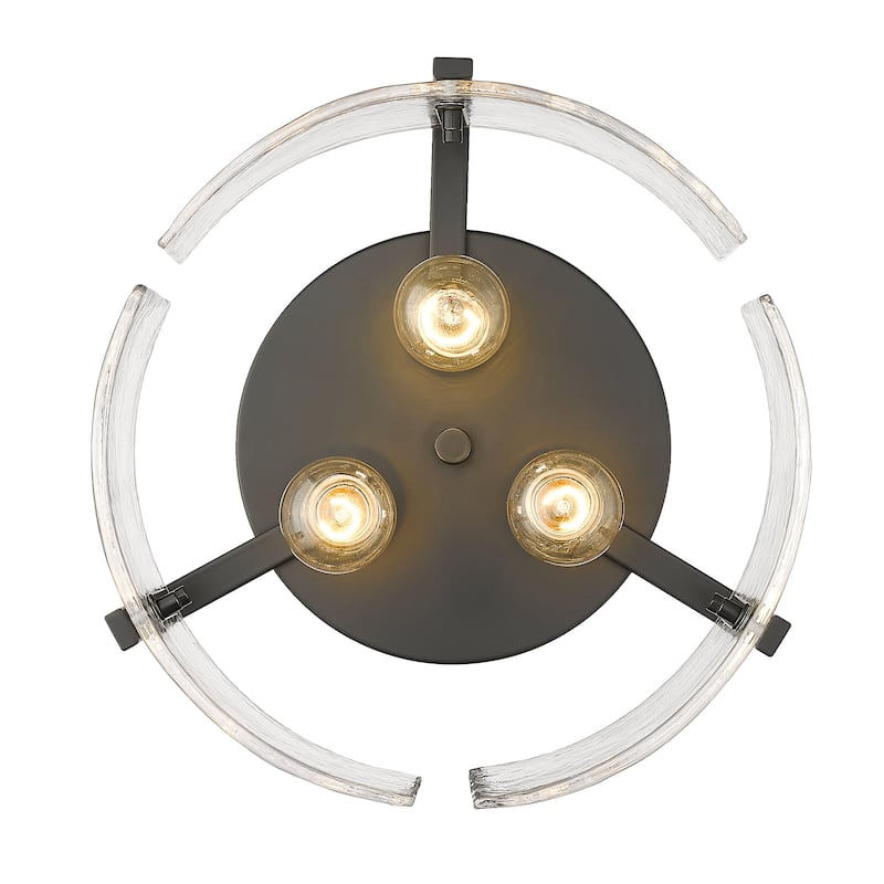 Golden Lighting Aenon 3-light Flush Mount in Matte Black