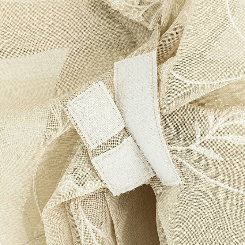 No. 918 Bridget Embroidered Leaf Rod Pocket Window Tie-up Shade