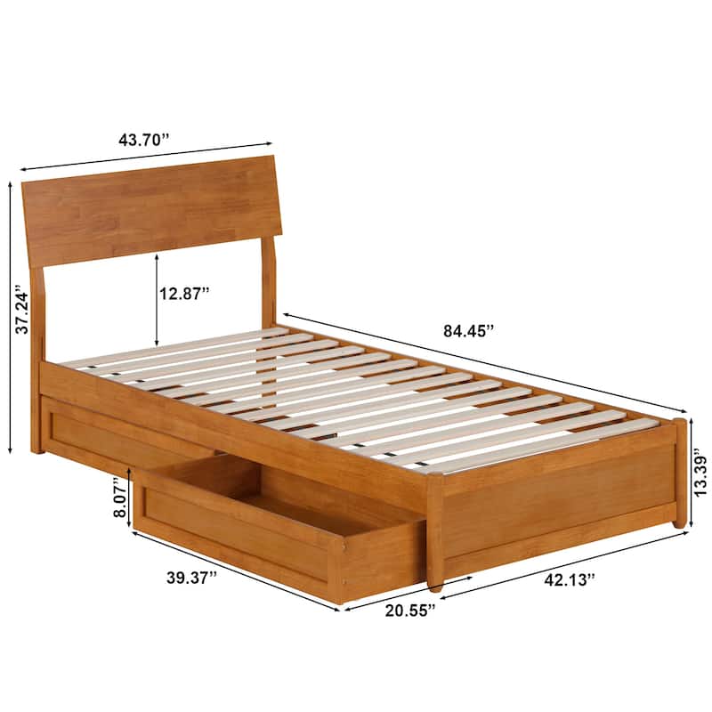 Norla Wood Platform Bed with Storage Drawers