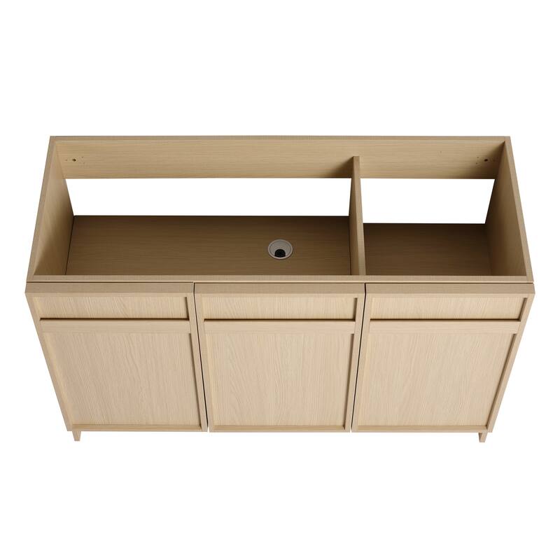 Contemporary Bathroom Vanity Cabinet with Soft-Close Hinges, Scratch-Resistant Melamine Finish, Adjustable Shelf