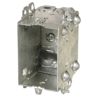 Rectangular Receptacle 2 in. x 2.5 in. x 3 in. Rectangle Galvanized Steel Electrical ...