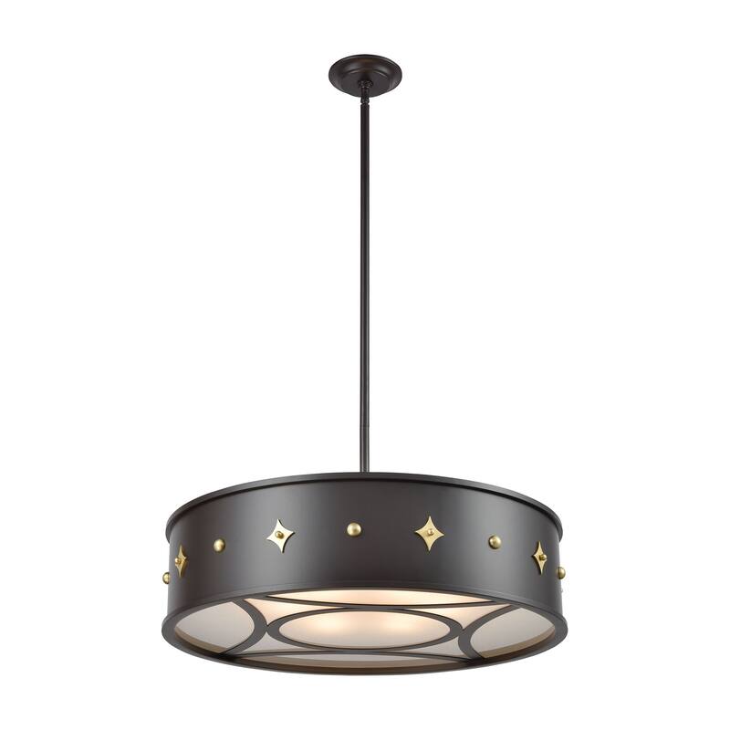 Roman 25-inch Wide 6-Light Chandelier in Oil Rubbed Bronze