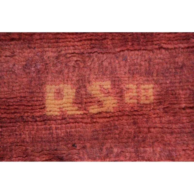 Modern Pink Gabbeh Oriental Area Rug Handmade Wool Carpet - 6'7" x 9'9"