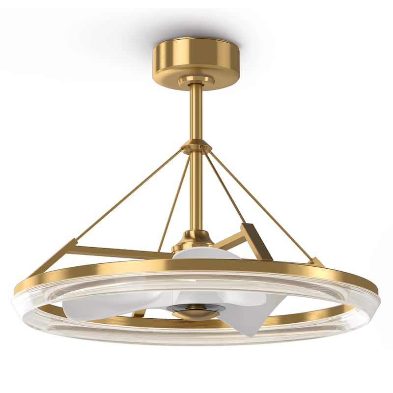 30" Modern Gold 3CCT LED Fandelier Ceiling Fan with Light and Remote