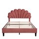 preview thumbnail 19 of 26, Full Platform Bed with Velvet Headboard, No Box Spring Needed
