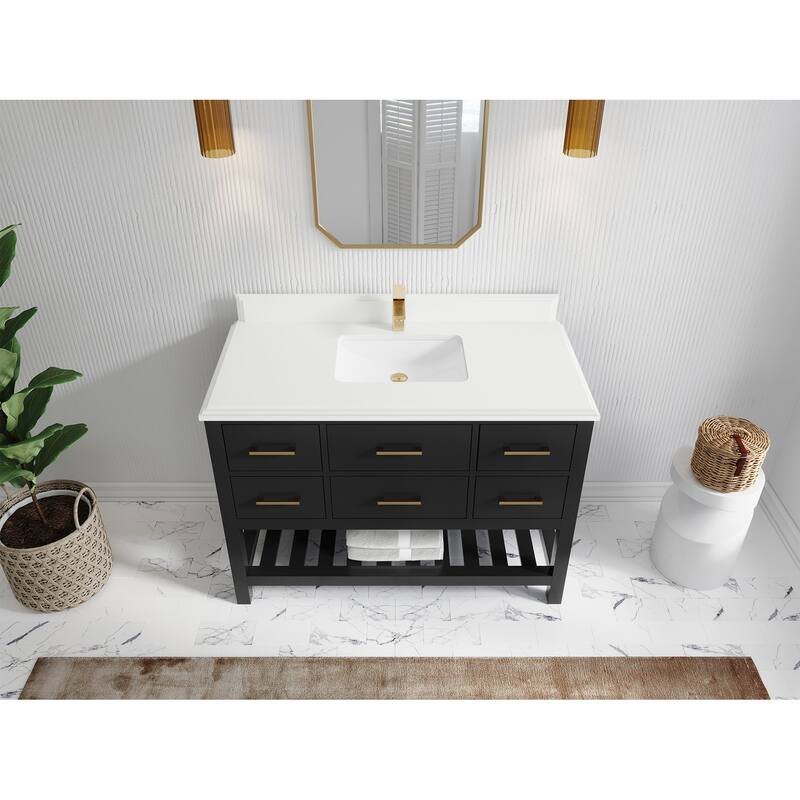 Willow Collections 48 in. W x 22 in. D Parker Single Sink Bathroom Vanity with Countertop