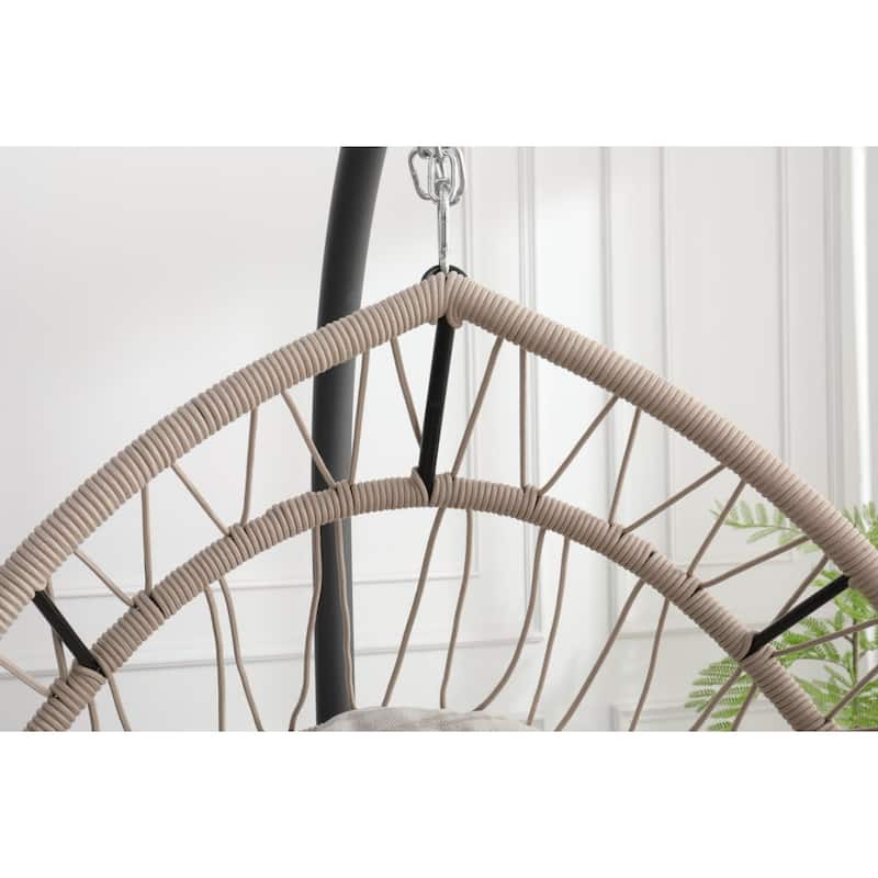 HDPE Egg Hanging Chair with Stand - 350lb Capacity Outdoor/Indoor Swing Chair