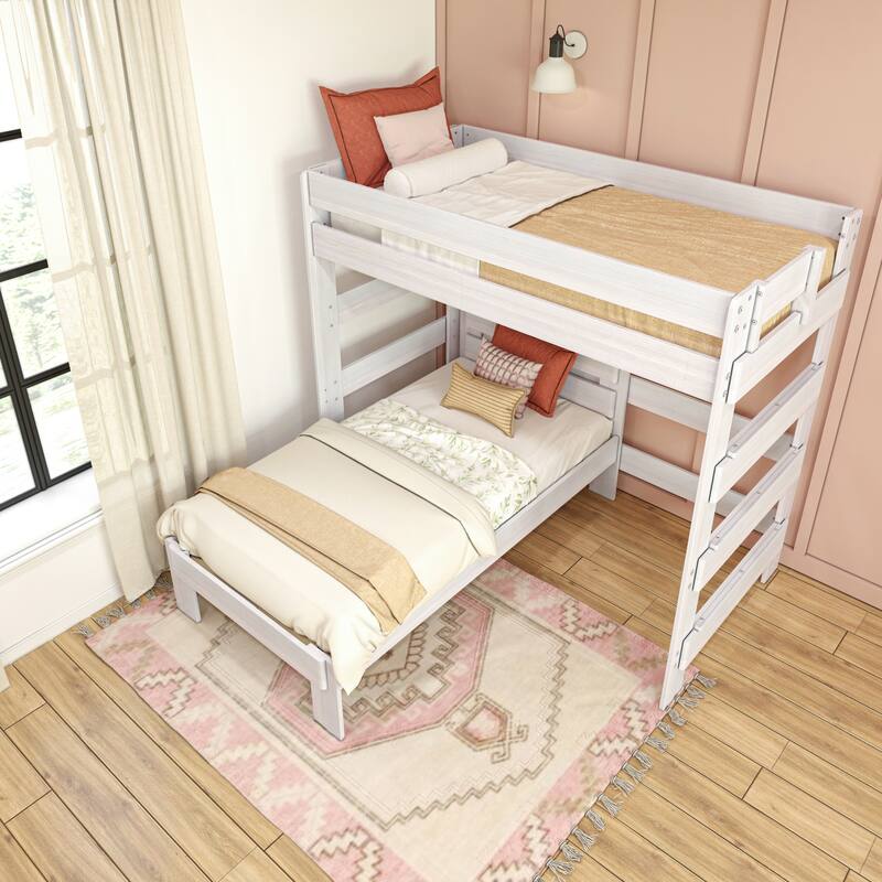 Max and Lily Farmhouse Twin over Twin L-Shaped Bunk Bed