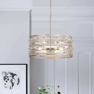 Anita Drum Shade Chandelier with Clear Glass Prism