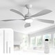 preview thumbnail 32 of 67, 52" Noiseless Ceiling Fan with Integrated LED Light Blades Reversible and Remote Control, Smart Optional 52Inch(Non-Smart) - White and White Blades