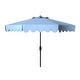 preview thumbnail 20 of 20, SAFAVIEH Venice 9-foot Crank Outdoor Umbrella. Baby Blue/White